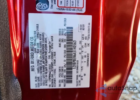 2010 Ford Mustang z USA, uszkodzony, nr VIN 1ZVBP8EN6A5140563